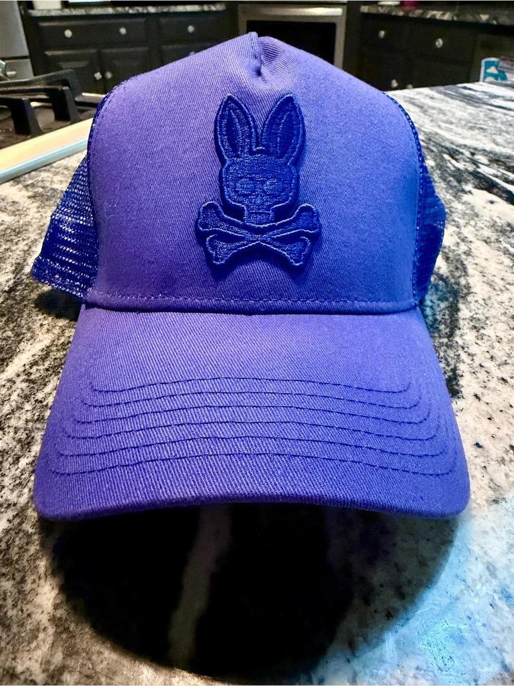 Psycho Bunny Royal Blue Hat with Skull Bunny Patch